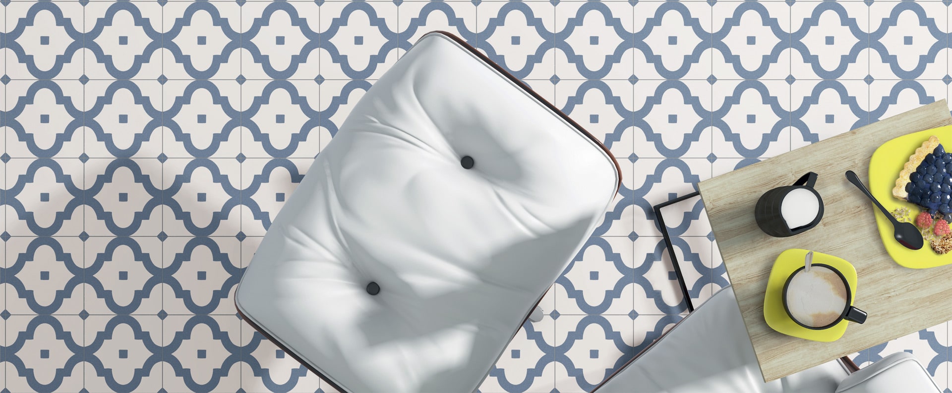 Palmette Patterned Floor Tiles