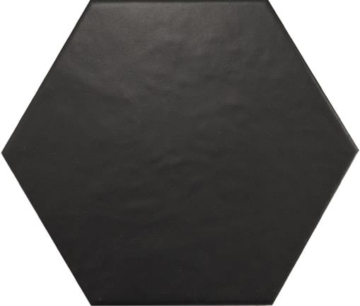 Hexagon Satin Black Tile 175mm x 200mm