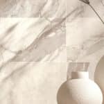 Marble effect floor tiles