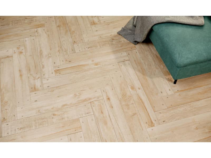 Wood effect porcelain wall and floor tile, printed plank on the tile