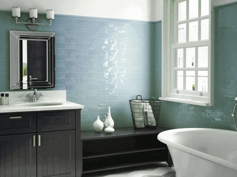 cabin jade green ceramic wall tiles bathroom