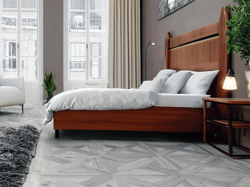 Wood effect crate floor tiles 600x600mm