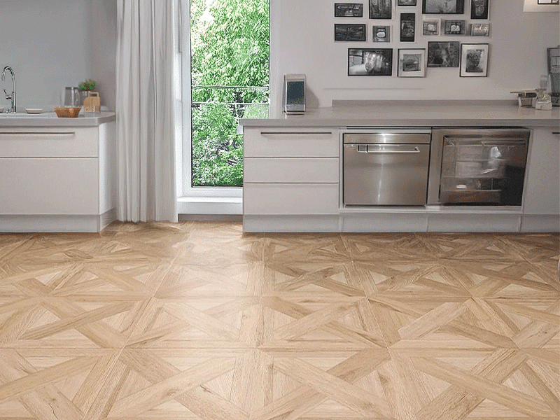Wood effect crate floor tiles 600x600mm