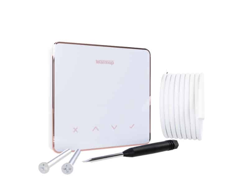 Wifi Thermostat for underfloor heating in white and rose gold