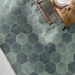 Flower effect hexagon tiles for walls and floors