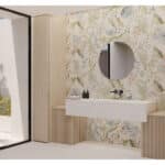 floral ceramic wall tile