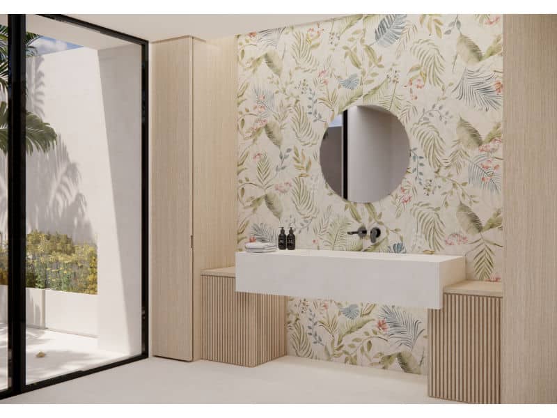 floral ceramic wall tile