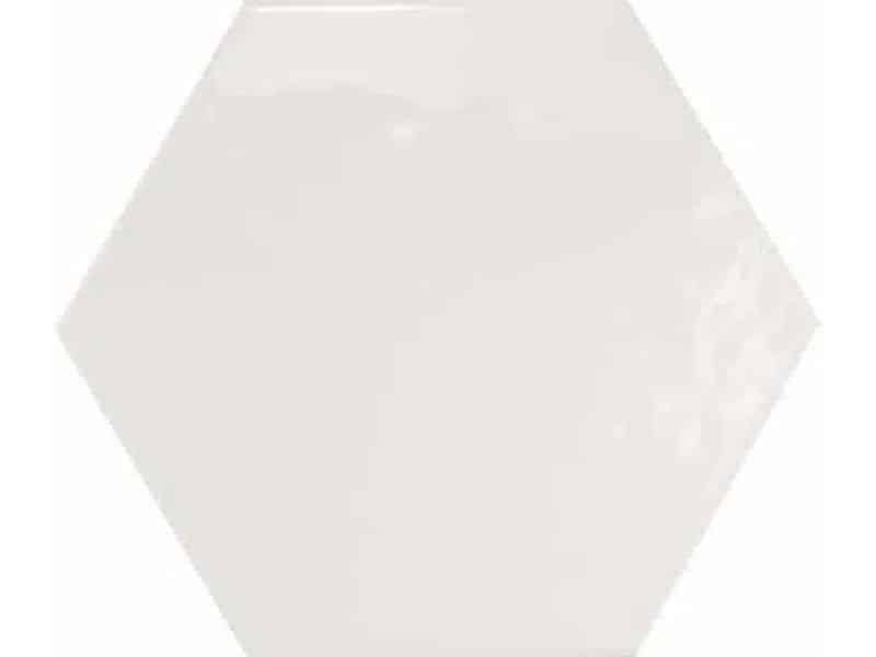 gloss white hexagon wall and floor tiles