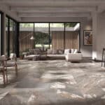 Marble effect floor tiles