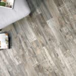 Wood effect porcelain wall and floor tile, printed plank on the tile