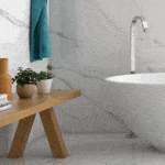 marble effect porcelain wall and floor tiles in large format sizes