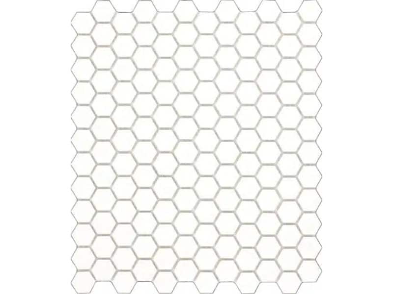hexagon mosaic white for walls and floors on mesh sheet
