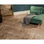 Wood effect porcelain wall and floor tile, printed plank on the tile