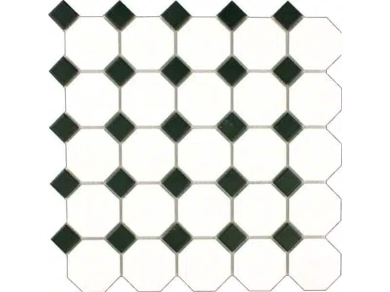 octagon mosaic black and white for walls and floors on mesh sheet