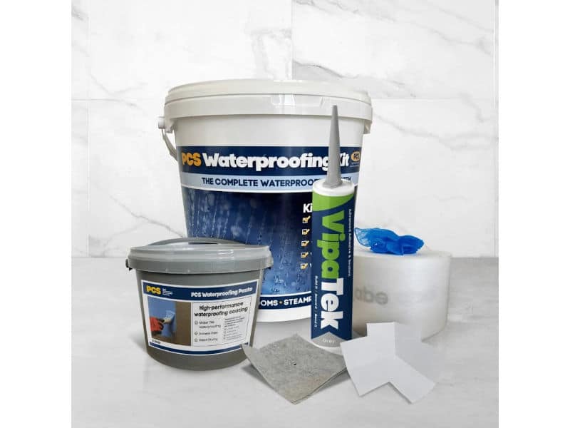 complete waterproof kit to seal wet areas such as wetrooms, pools and showers