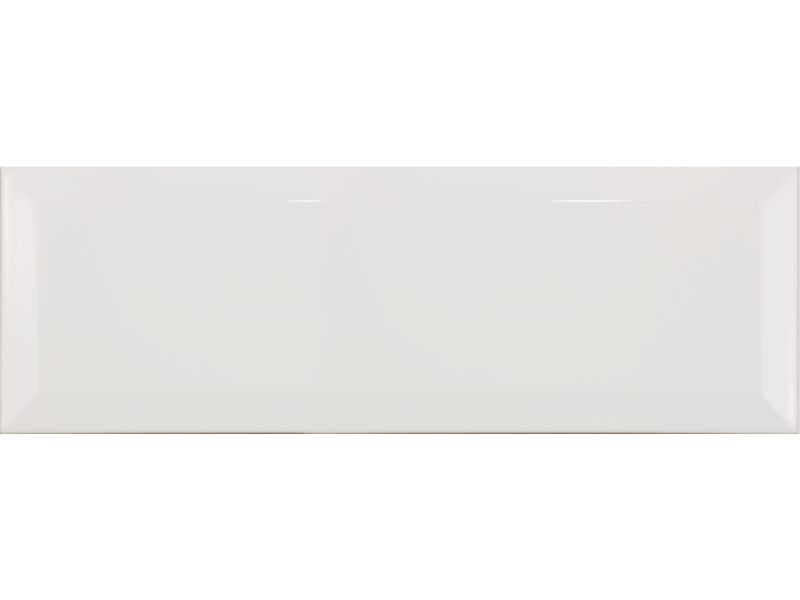 White gloss bevel ceramic wall tiles 300x100mm