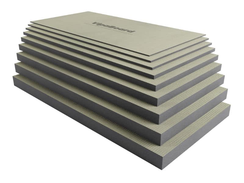tile backerboard in various thickness to install tiles with a thermal insulation