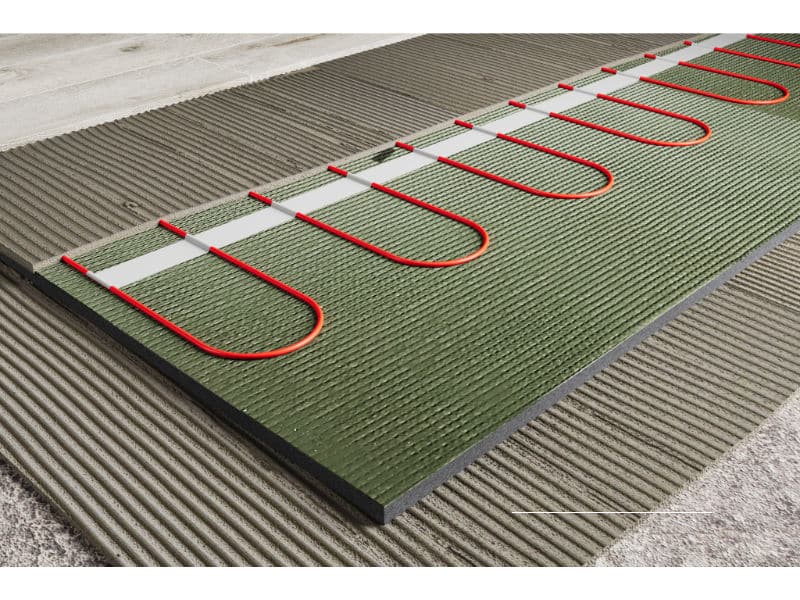 tile backerboard in various thickness to install tiles with a thermal insulation