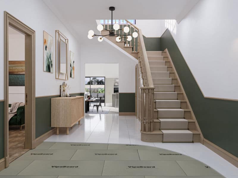 tile backerboard in various thickness to install tiles with a thermal insulation