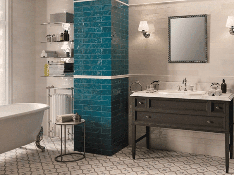 colourful gloss finish ceramic wall tiles 300x75mm