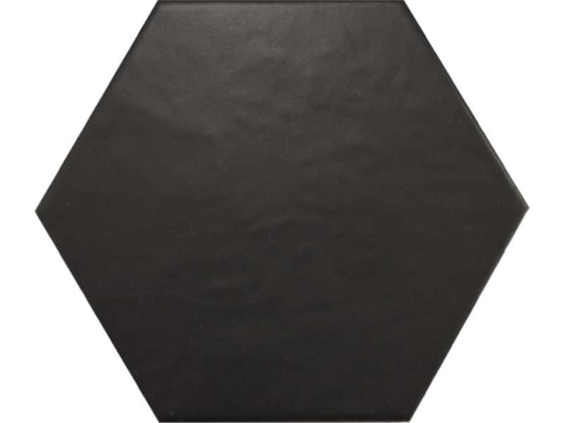 hexagon black wall and floor tiles