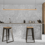 Porcelain concrete effect wall and floor tiles. Large format for kitchens and bathrooms