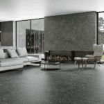 Porcelain concrete effect wall and floor tiles. Large format for kitchens and bathrooms