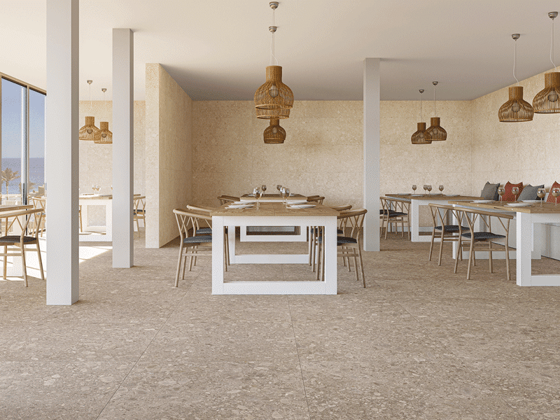 Porcelain concrete effect wall and floor tiles. Large format for kitchens and bathrooms