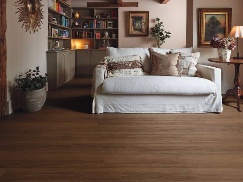 Rigid vinyl floor planks by Karndean in a room setting