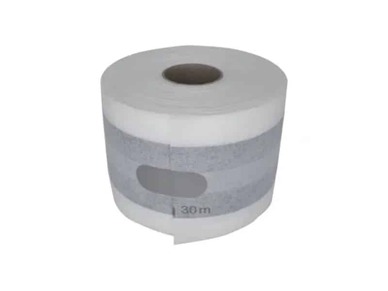 Waterproof tape is used to create a waterproof seal down the seams when used with tile backerboards