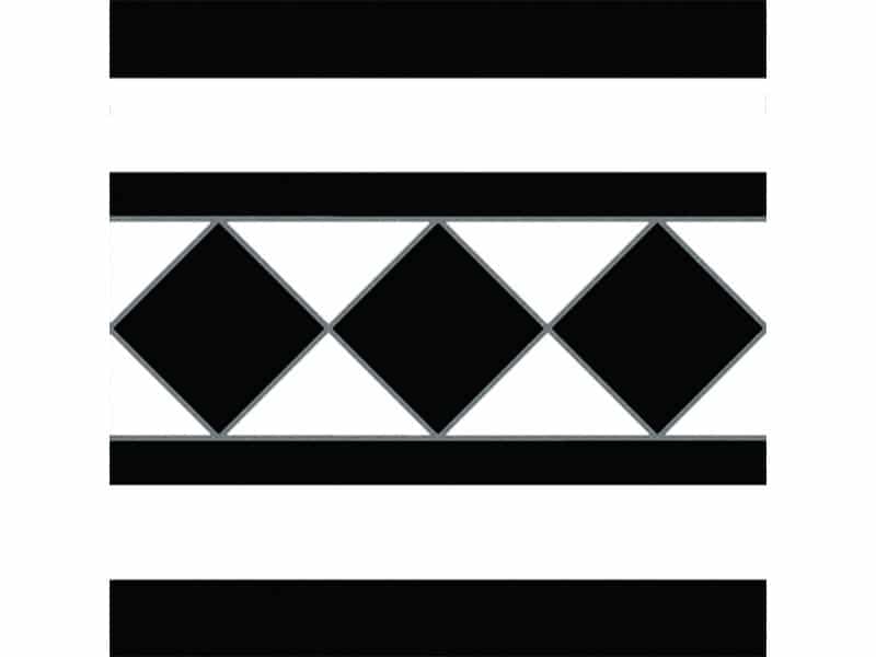 castle black and white border tile