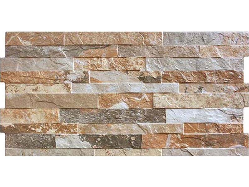 split face beige slate effect wall tiles