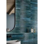 Slim porcelain gloss wall tile with a ripple effect