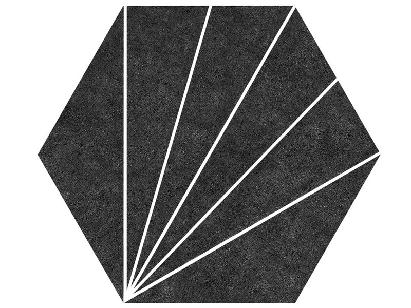 black hexagon tiles